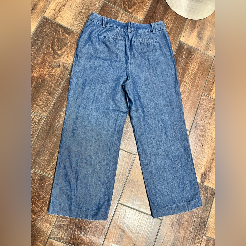 Talbots Weston Pant Soft Denim Jeans Super Wide Leg Trousers High Waist - Picture 6 of 8